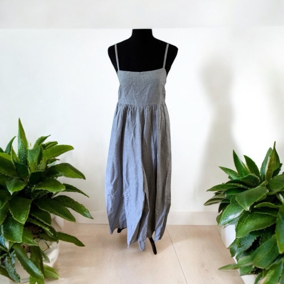 Madewell Pants - Madewell Women’s Linen Blend Wide Leg Sleeveless Tie Back Jumpsuit Green Size 6